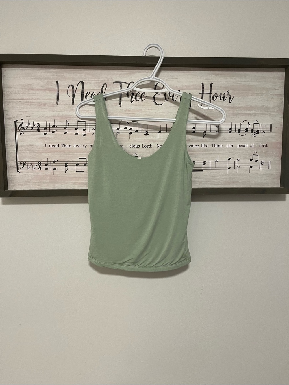 BE COOL Sage Green Scoop Neck Tank